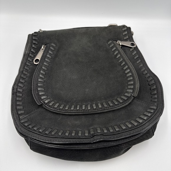 Rebecca Minkoff Handbags - Rebecca Minkoff Women's Black Leather Saddlebag Crossbody Bag No Shoulder Strap